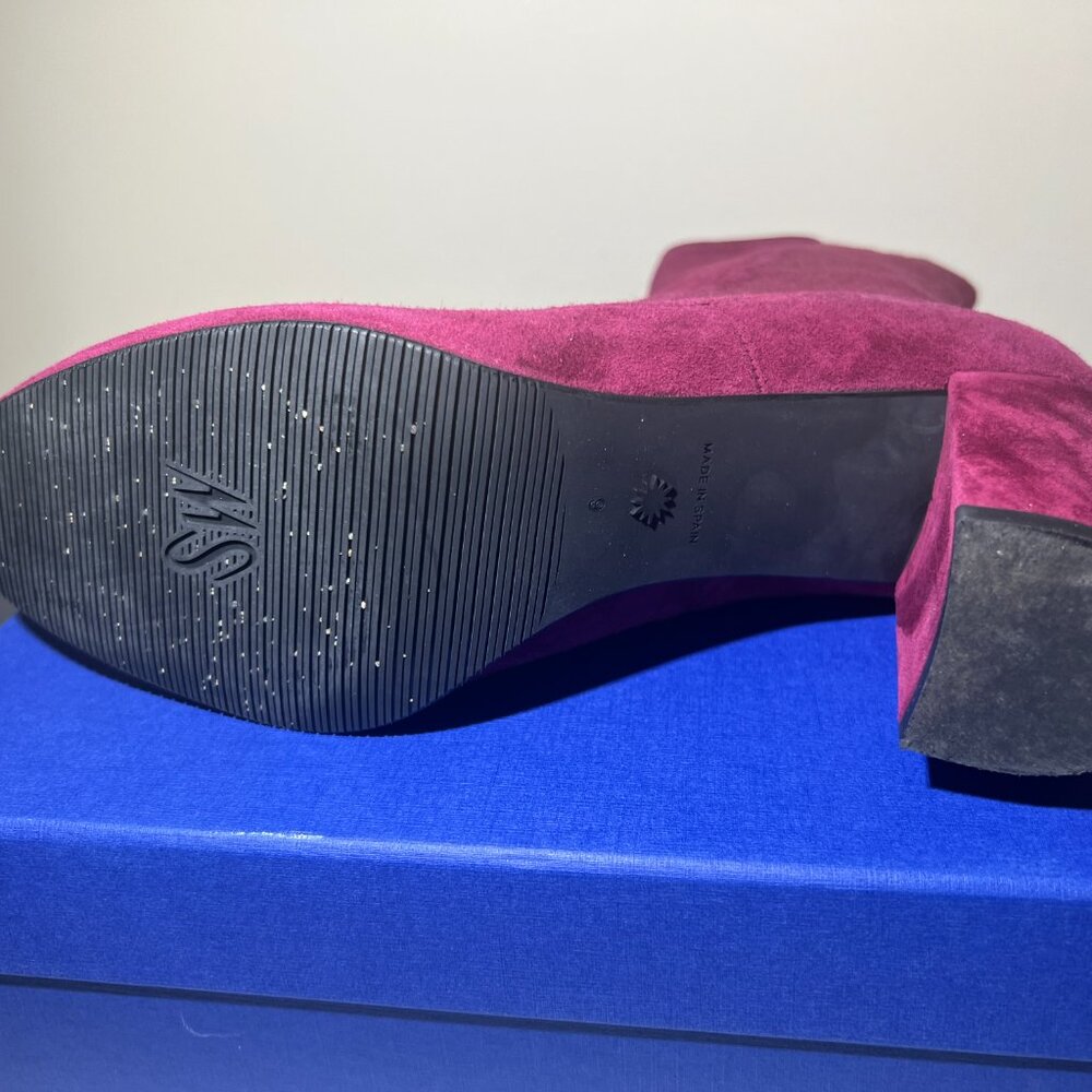 Stuart Weitzman - "The Fifer 80" - Suede Boots - Raspberry Colour - Picture 4 of 15